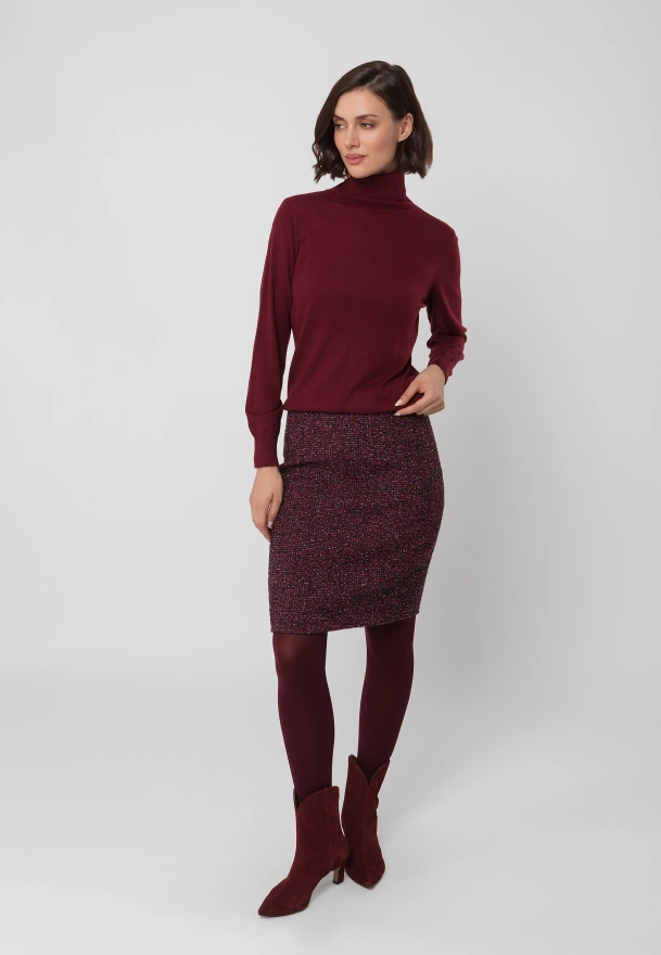 Bordowa spódnica ołówkowa