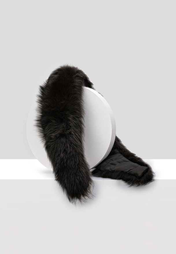 Brązowy szal z naturalnego futra