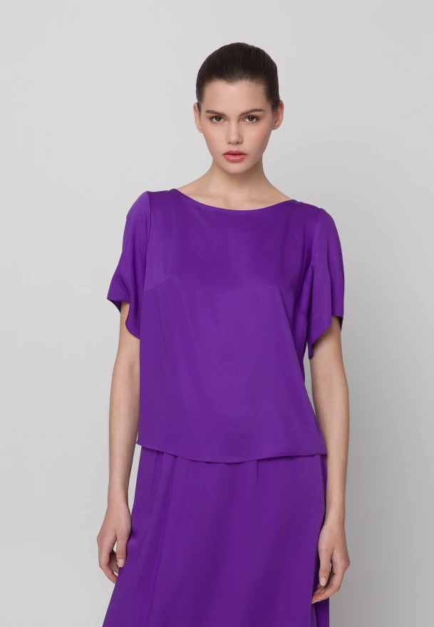 Fioletowa bluzka z wiskozy