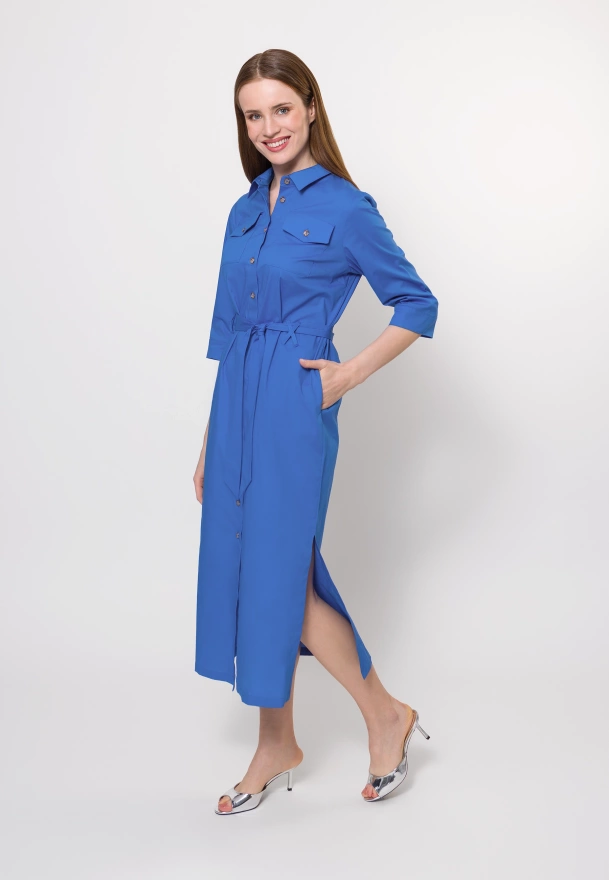 Niebieska bawełniana szmizjerka