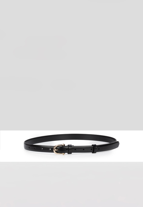 Czarny skórzany pasek