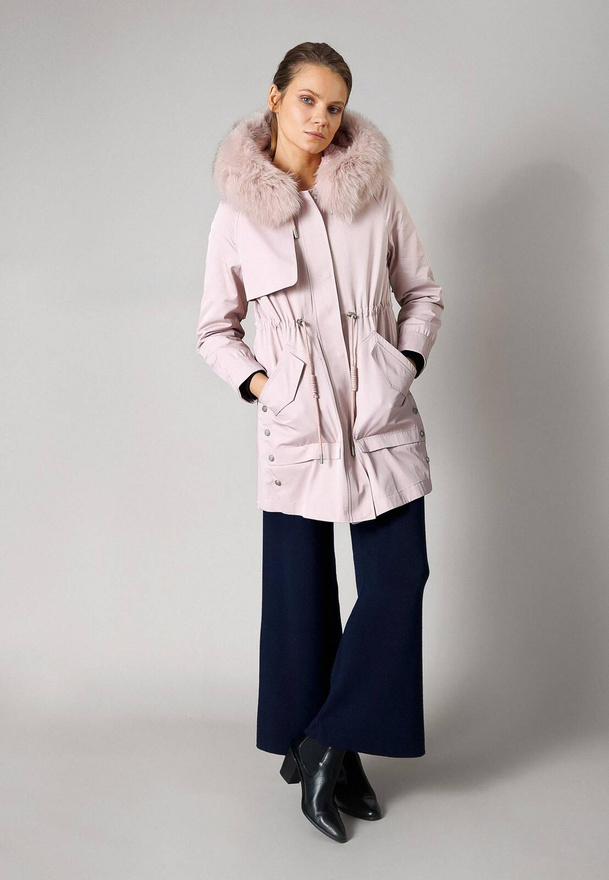 Różowa parka z odpinaną podszewką