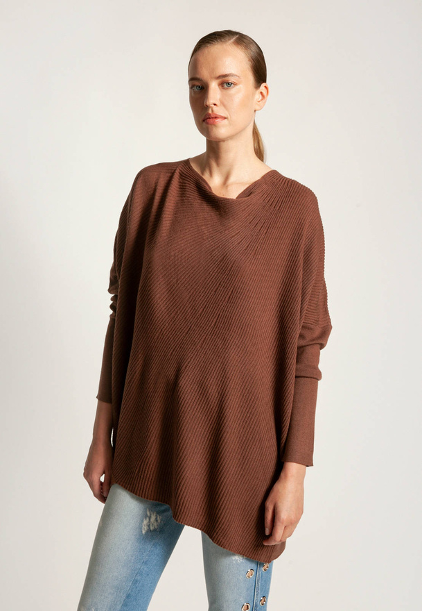 Brązowa tunika oversize