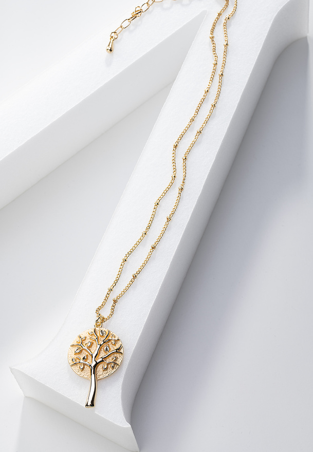 Naszyjnik w złotym kolorze z drzewkiem