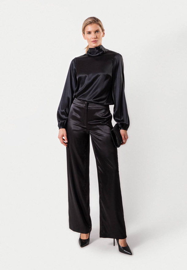 Szerokie satynowe spodnie