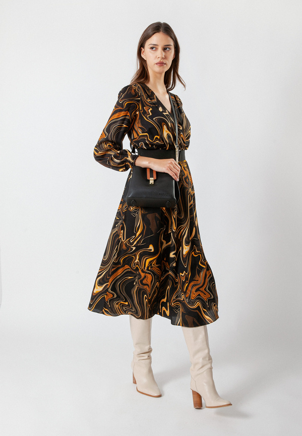 Sukienka kopertowa w abstrakcyjny wzór 100% wiskozy