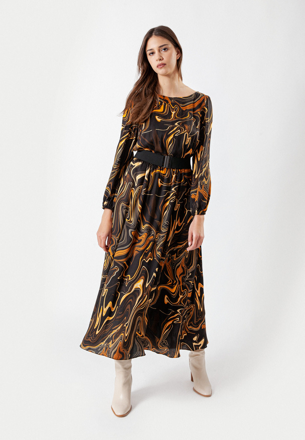 Sukienka w abstrakcyjny wzór 100% wiskozy