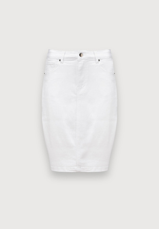 Biała jeansowa spódnica z bawełny
