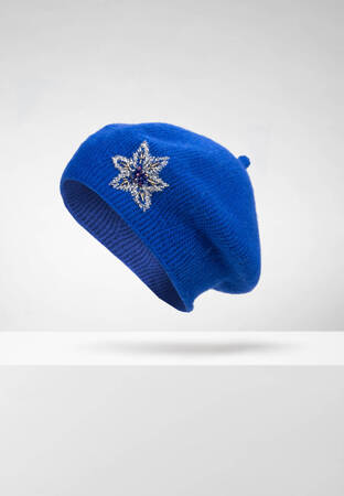 Chabrowy beret z aplikacją