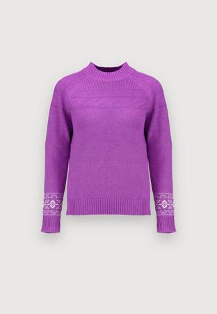 Fioletowy sweter z motywem zimowym