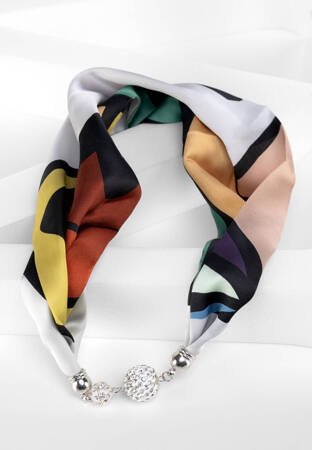 Naszyjnik z tkaniny satynowej z kolorowym wzorem 